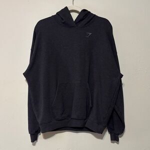 Gymshark Men's Charcoal Black Logo Hoodie